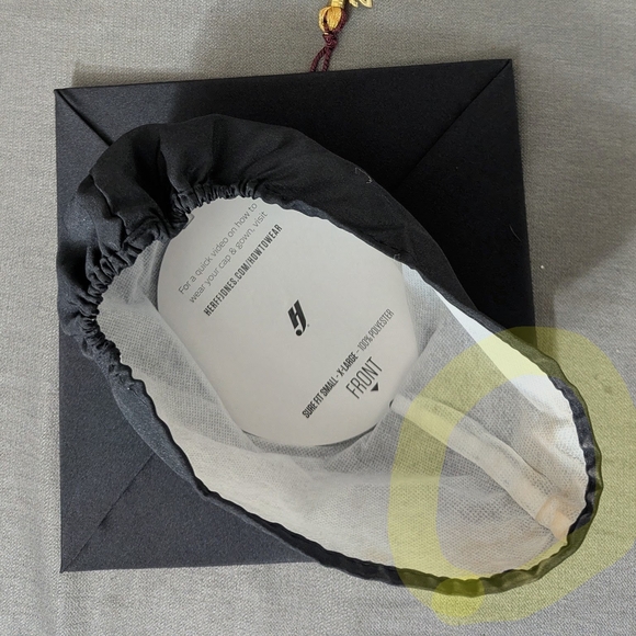 Texas State University Black Graduation Gown with Maroon and Gold Stole - Picture 9 of 11